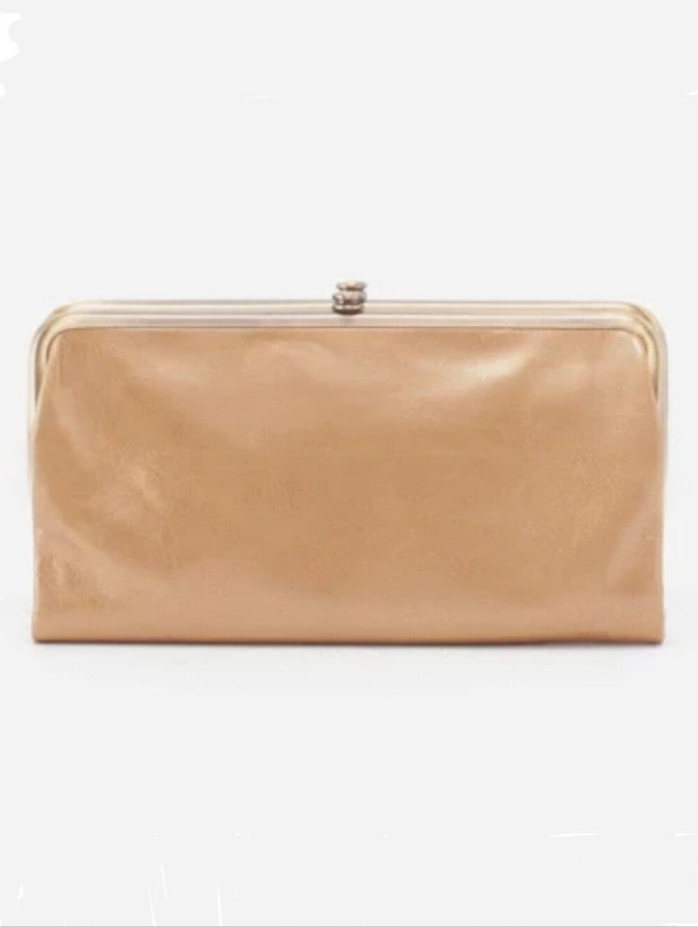 HOBO Lauren Clutch Wallet Metallic Gold Leaf Leather